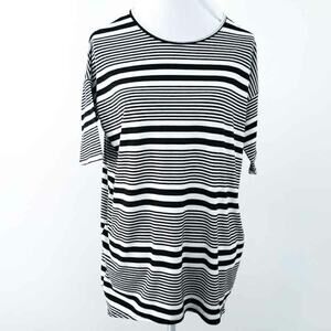 Lularoe Tunic Black White Stripe High Low XXS Shirt Top Blouse Women